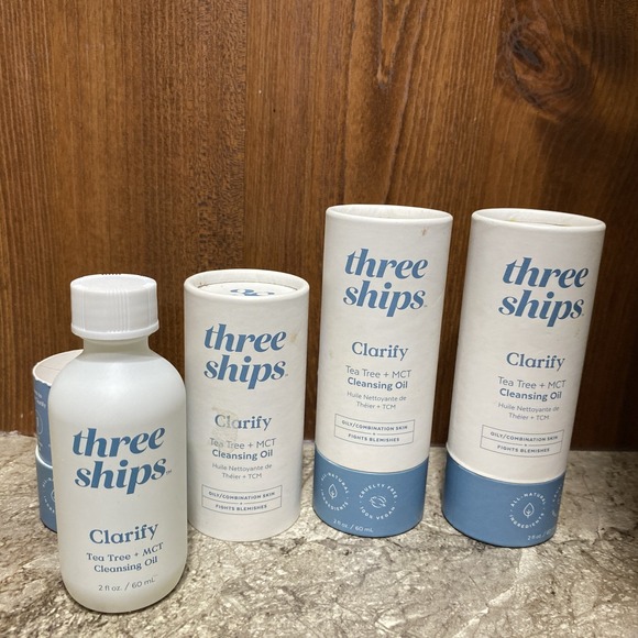 (3) Three Ships Clarify Tea Tree + MCT Cleansing Oil 2 OZ 60 mL - Picture 1 of 4